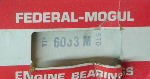Federal Mogul 6033M standard size main bearing set for 1964-1980 MG MGB 1800 1.8L L4 engine restoration.