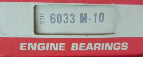 Federal Mogul 6033M-10 .010 undersize main bearing set for 1964-1980 MG MGB 1800 1.8L L4 engine restoration.