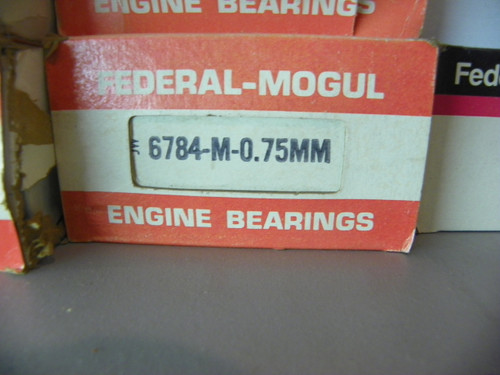 Federal Mogul 6784M .75mm metric undersize main bearing set for 1972-1980 Honda Civic EB EE ED engine restoration.