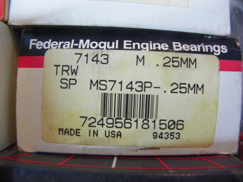 Federal Mogul Engine Bearings 7143M.25MM