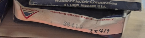 Wagner F38419 Front Hand Lever Brake Cable for 1961 1962 Dodge Lancer Plymouth Valiant restoration.