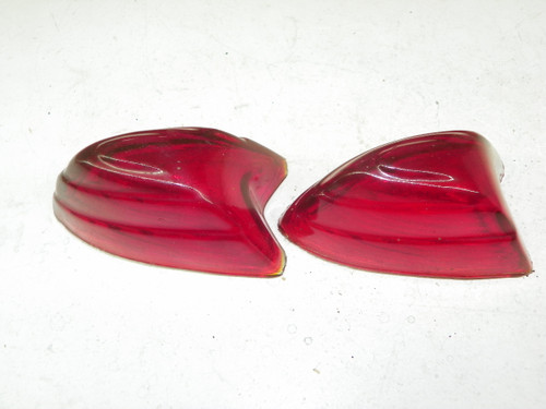 Pair of Vintage Arrow 39 Red Pointed Bullet Taillight and Marker Light Lenses NOS