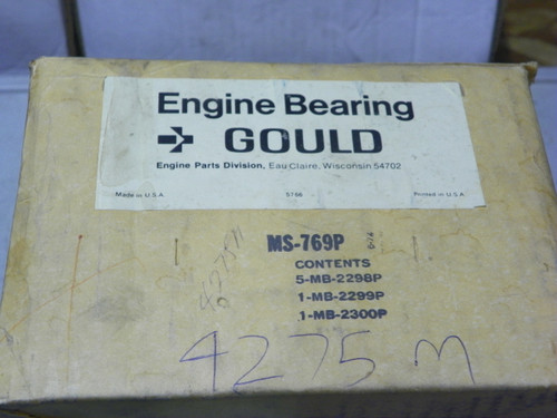 Gould MS-769P NOS Main Bearing Set for Allis-Chalmers WD45 D17 G-226 restoration.