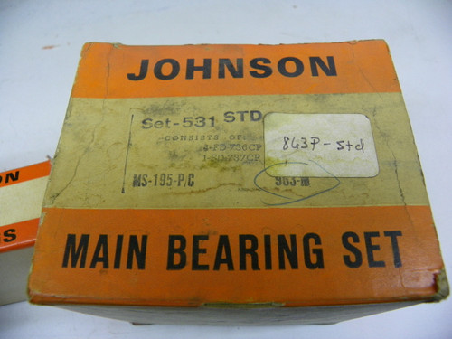 Johnson 531 STD Main Bearing Set for 1956-1960 Ford Mercury 312 V8 restoration