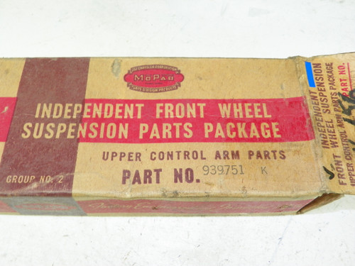 Mopar 939751 Upper Control Arm Parts Package for Dodge Plymouth 1939 restoration. - Image 1
