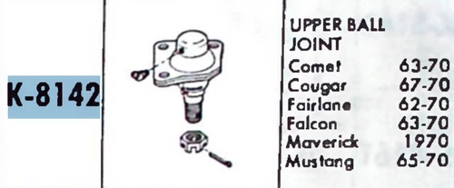 AMGAUGE K-8142 Upper Ball Joint for 1962-1970 Ford Mercury Falcon Mustang restoration. - Image 2