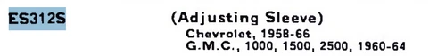 TRW ES312S Adjusting Sleeve for 1958-1966 Chevrolet GMC 1000 1500 2500 steering restoration. - Image 2