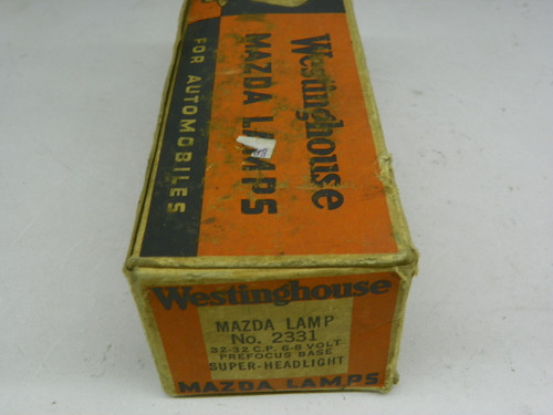 Westinghouse 2331 Mazda Lamp Super-Headlight Bulb (Box of 10) for vintage auto restoration - Image 1