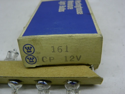 Westinghouse 161 Miniature Light Bulb 1CP 12V NOS 10-Pack for vintage auto restoration. - Image 2