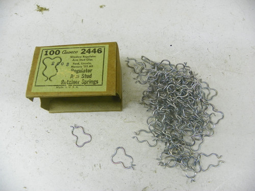 Auveco 2446 Window Regulator Arm Stud Retainer Springs for 1952 Ford Lincoln Mercury restoration. - Image 1
