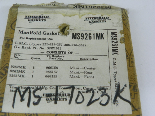 Fitzgerald MS9261MK Manifold Gasket Set for 1939-1959 GMC 6 Cyl. restoration. - Image 2