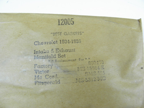Best Gaskets 12005 Intake Exhaust Manifold Gasket Set for 1934-1936 Chevrolet restoration. - Image 2