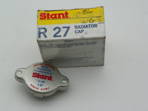 Stant P/N R27 Radiator Cap 13 lbs Fits Many Domestic 1988-early 1990s (see desc)