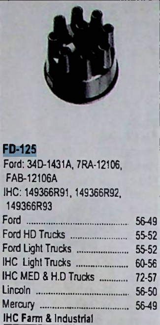 Vulcan FD-125 Distributor Cap for 1949-1972 Ford IHC Lincoln Mercury trucks and cars restoration. - Image 2