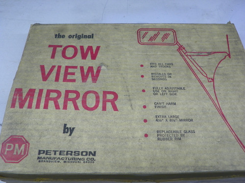 Peterson 658XN Deluxe Chrome Tow View Mirror Assembly for universal car and truck restoration. - Image 2