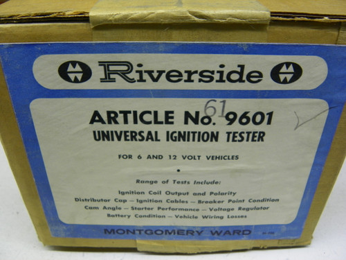 Riverside 9601 Universal Ignition Tester for 6V and 12V vehicles restoration. - Image 2