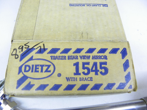 DIETZ 1545 Trailer Rear View Mirror with Brace 5" Head for vintage vehicle restoration. - Image 2