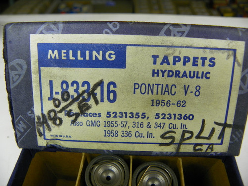 Melling J-833-16 (12) Hydraulic Tappets for 1956-62 Pontiac V8 and GMC 316 347 336 restoration. - Image 2