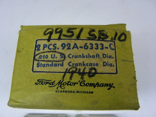 Ford 92A-6333-C Main Bearing Set .010 Undersize for 1940 Flathead V8-60 restoration. - Image 2