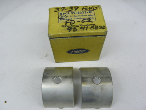 NOS Vintage Ford 52-6333-D Main Bearing Pair for 1937-1939 Flathead V8-60 60HP restoration. - Image 1