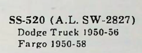 Vulcan SS-520 Starter Switch for 1950-1958 Dodge Fargo Truck restoration. - Image 2