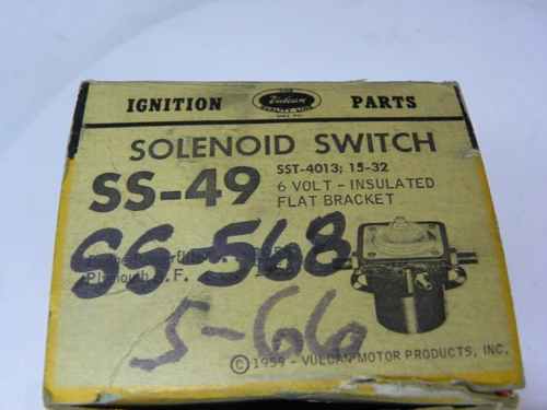 Vulcan SS-49 Solenoid Switch for 1955 Dodge Plymouth PowerFlite 6V restoration. - Image 2