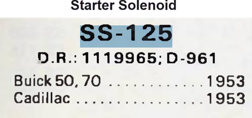 Aftermarket SS-125 Starter Solenoid for 1953 Buick 50 70 Cadillac restoration. - Image 2