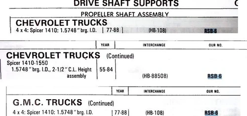 Spicer 210140 1X Bearing Hanger Kit for 1955-1988 Chevrolet GMC Trucks driveline restoration. - Image 2