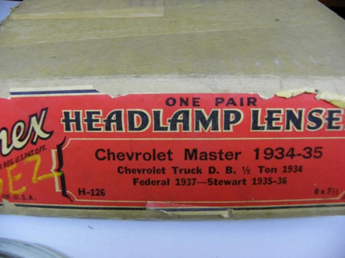 Lenex H-126 Headlamp Lenses for 1934-1935 Chevrolet Master Truck Federal restoration. - Image 2