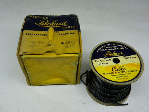 Packard 48-B 18 Gauge Low-Tension Wire 100 Ft NOS for vintage auto restoration. - Image 1