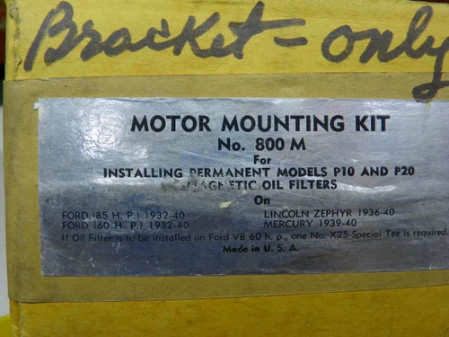 Vintage 800M Oil Filter Mounting Bracket for 1932-40 Ford Lincoln Mercury V8 Flathead restoration. - Image 2
