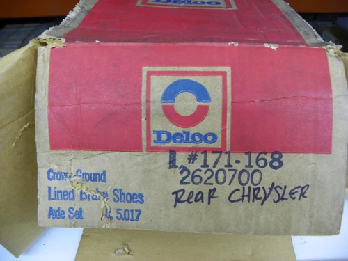 Delco / GM Genuine Parts 171-168 Rear Brake Shoes Axle Set for 1965-1969 Chrysler Dodge Plymouth C-Body restoration. - Image 2