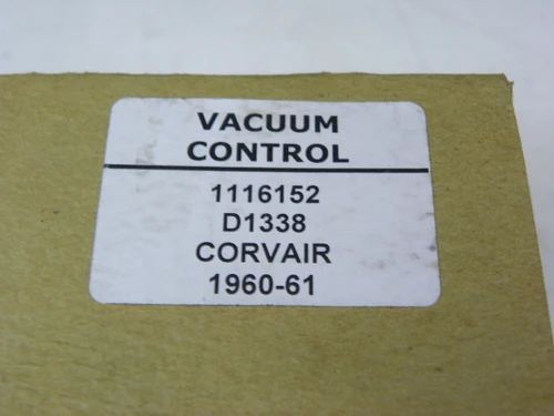 Delco Remy 1116152 Vacuum Control for 1960-1961 Chevrolet Corvair restoration. - Image 2