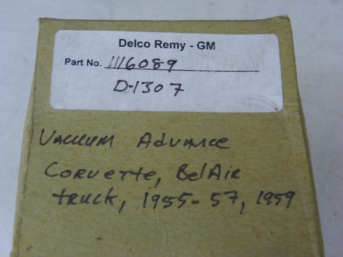 Delco Remy 1116089 Vacuum Advance for 1955-1957 1959 Chevrolet Corvette Bel Air Truck restoration. - Image 2