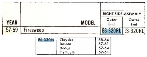 Moog ES320RL Right Outer Tie Rod End for 1957-1964 Chrysler DeSoto Dodge Plymouth restoration. - Image 2