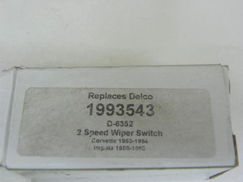 D-6352 2 Speed Wiper Switch for 1959-1965 Chevrolet Impala Corvette restoration. - Image 2