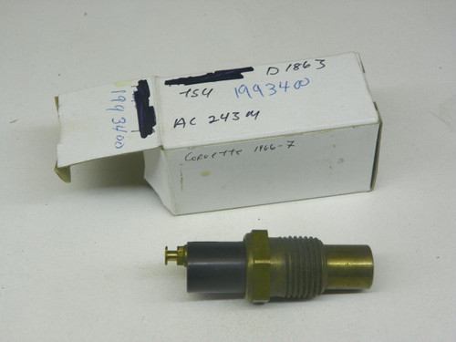 AC Delco AC243M Engine Coolant Temperature Warning Light Switch for 1966-1967 Chevrolet Corvette restoration. - Image 1