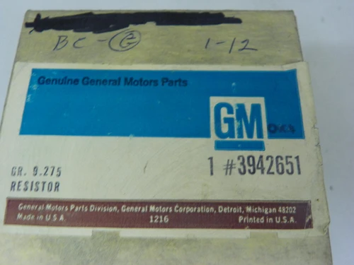 GM 3942651 Blower Motor Resistor for 1969-1972 Chevrolet Camaro Corvette Nova Pontiac Ventura w/ AC restoration. - Image 2