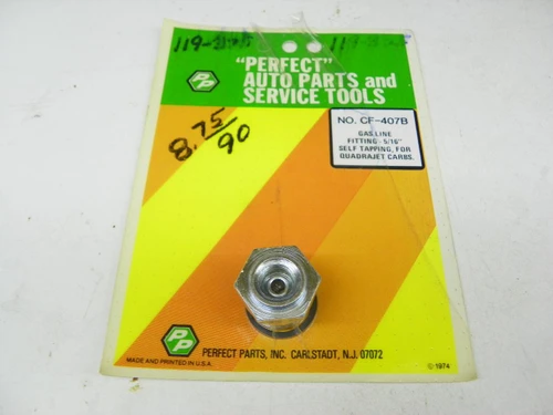 Perfect Parts CF-407B Gas Line Fitting 5/16" Self Tapping for Quadrajet carbs restoration. - Image 1