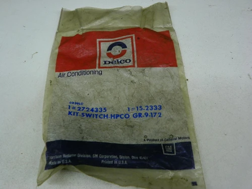 Delco 2724335 15-2333 A/C High-Pressure Cutoff Switch Kit NOS for vintage auto restoration. - Image 1