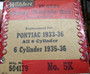 Pontiac 6-8 Cyl. 1933-36 Wohlert Water Pump Repair Kit Part No.:  5K