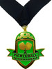 Pickleball Medal - GOLD - 3' Pickleball Medal Award with Free V Shaped Ribbon, One Size