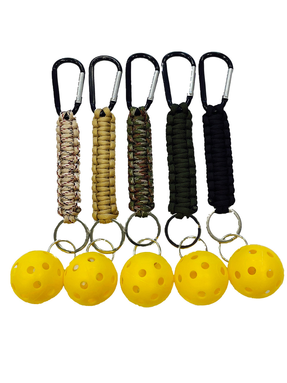 Pickleball Keychain - Paracord Lanyard with Carabiner & Ball