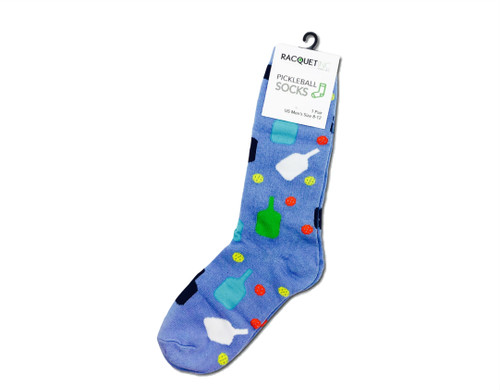 Pickleball Men's Pickleball Novelty Dress Socks - Supreme Comfort - Light Blue  Pickleball Men's Pickleball Novelty Dress Socks - Supreme Comfort - Light Blue