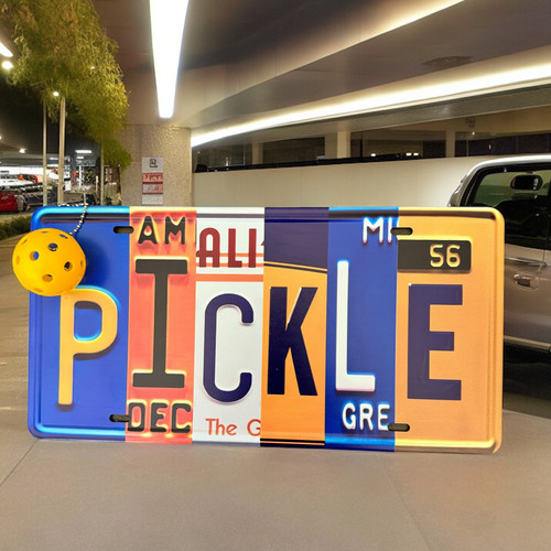 PICKLE - License Plate Sign - Aluminum Vanity Plate | Perfect for Pickleball Players PICKLE - License Plate Sign - Aluminum Vanity Plate | Perfect for Pickleball Players