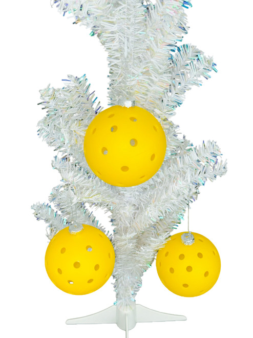 Box of 3 Hanging Pickleball Balls | Christmas Tree Ornaments w/ Gift Box | Adds "Pickleball Vibes" To Your Holiday Decor 