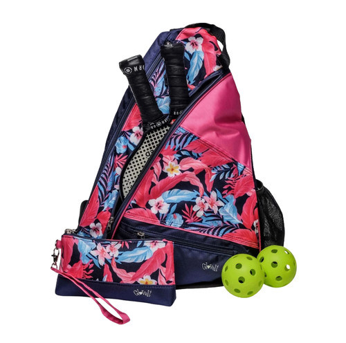 Ladies Printed Pickleball Sling Bag - "Tropicana" - New - Designed Expressly for Pickleball