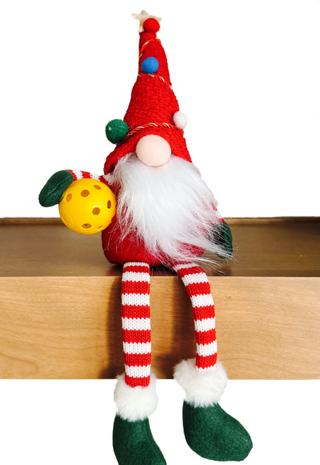 15" Gnome Pickleball Plush Shelf Sitter w/ Dangling Legs - Makes A Great Charming Holiday Accent