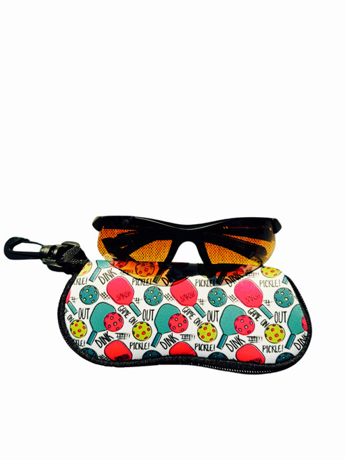 Pickleball Theme Sunglass Case - Ultra-Lightweight - w/ Free Pair of Sunglesses!