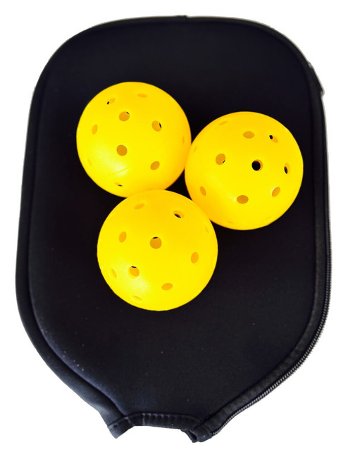 Pickleball Paddle Bundle - Paddle, 3 Outdoor Balls & Paddle Cover - Great Starter Set At An Unbelievable Price !